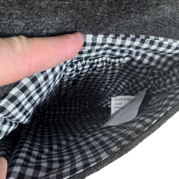 Spieth & Wensky German Gray Felt Crossbody Bag Snap Closure Pinecone Embroidery - Picture 5 of 7